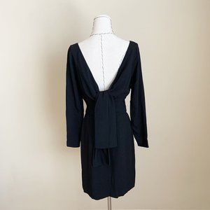 Vintage 60s Herbert Owen Cocktail Dress Dramatic Tie Back Audrey Hepburn Gambit
